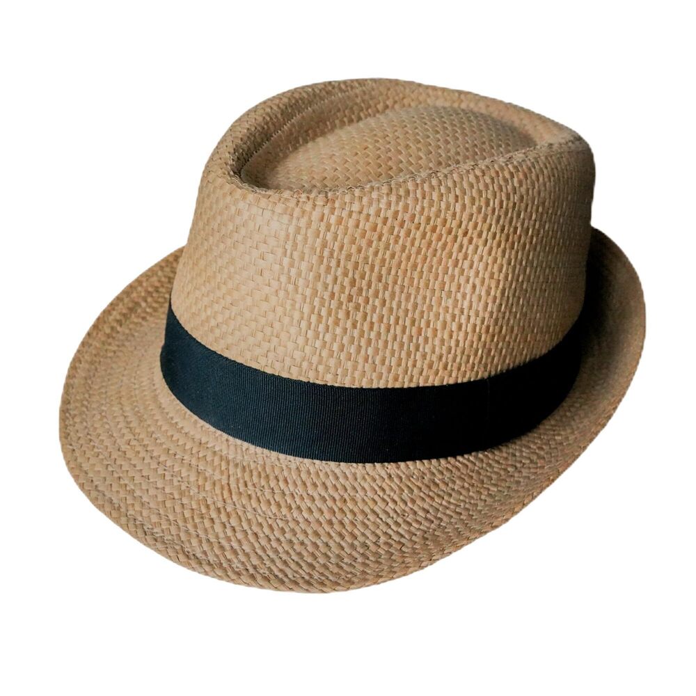 8209 Straw Fedora Hats Trilby Fedora Hat Roll Up Hats 1920s Short Brim